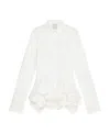 Givenchy Ruffled Peplum-hem Cotton Shirt In White