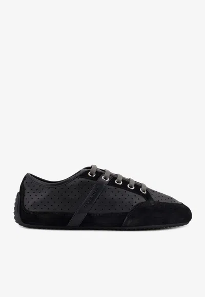 Givenchy Perforated Leather And Suede Sneakers In Black