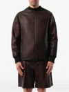 Givenchy Perforated Leather Sweater In Brown