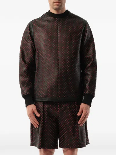 Givenchy Perforated Leather Sweater In Brown