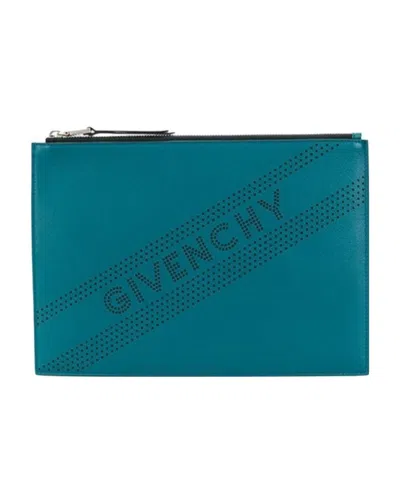 Givenchy Perforated Logo Handbag In Blue