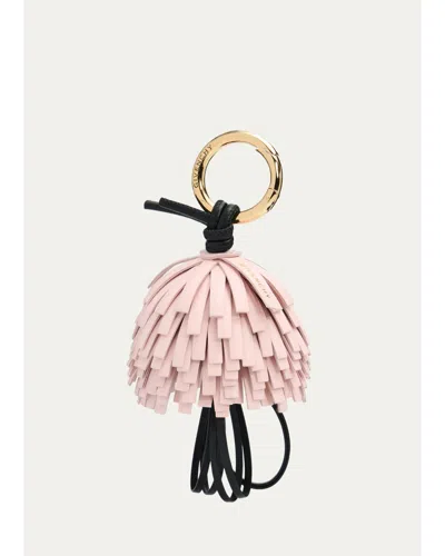Givenchy Petal Draped Leather Bag Charm In Black/pink