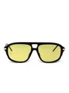Givenchy Black Gv One Aviator Sunglasses In Black