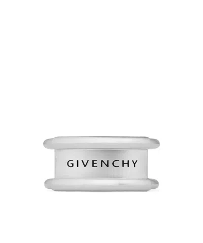 Givenchy Logo-engraved Open-band Ring In Metallic