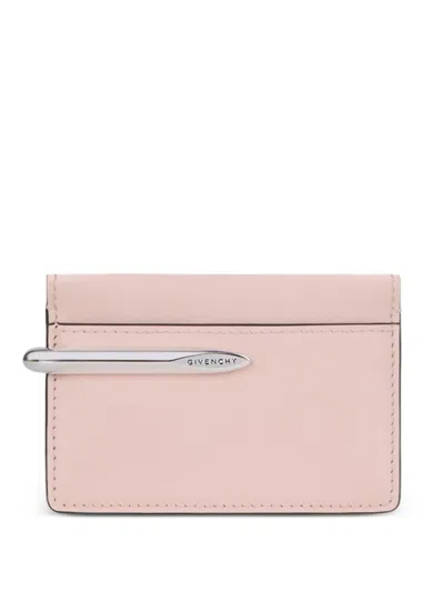 Givenchy Pinch Card Holder In Leather In Pink