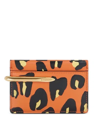Givenchy Pinch Kartenetui Aus Leder Mit Leopardenprint In Animal Print