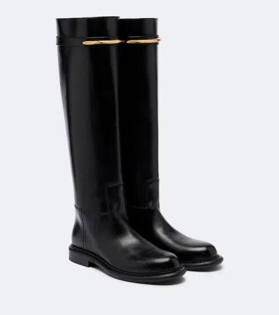 Givenchy Pinch Embellished Leather Knee-high Boots In Black