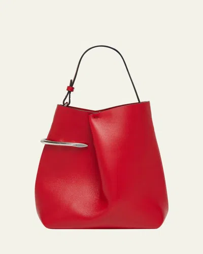 Givenchy Pinch Leather Bucket Bag In Red