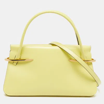 Pre-owned Givenchy Pinch Medium Lime Green Leather Tote