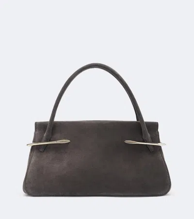 Givenchy Pinch Medium Suede Top-handle Bag In Grey