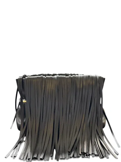Givenchy Pinch Soft Clutch In Nappa Leather With Fringes In Black