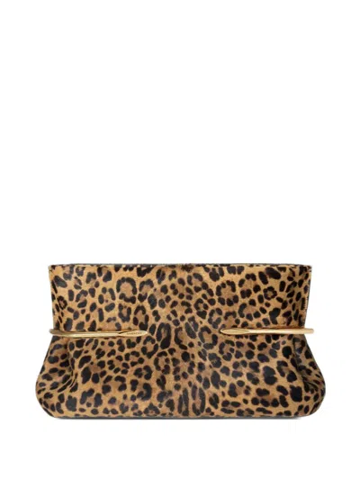 Givenchy Pinch Soft Clutch In Leopard Pony-effect Leather In Animal Print