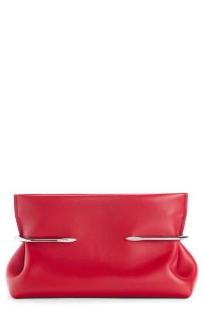 Givenchy Pinch Soft Leather Clutch In Red