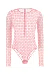 Givenchy Monogram 72 Mesh Fitted Bodysuit In Pink