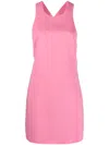 Givenchy V-neck Chain Detail Mini Dress With Open Back In Pink