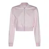 Givenchy Cropped Cotton Bomber Jacket In Pink