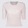 Givenchy Ribbed Crewneck Knitwear Half-length Sleeves In Pink