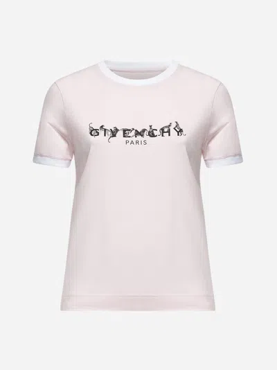 Givenchy Crew Neck Ribbed Trim Short Sleeves Tops In White