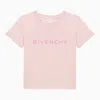 GIVENCHY PINK COTTON T-SHIRT WITH LOGO