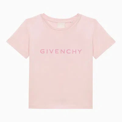 GIVENCHY PINK COTTON T-SHIRT WITH LOGO