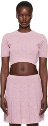 Givenchy Light Pink Logo-knit Crop Top In 533-parma