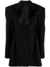 Givenchy Pleated Single-breasted Wool Blazer In Black