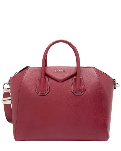 Givenchy Pink Goatskin Antigona Medium Satchel (authentic Pre-loved) In Burgundy