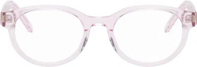 Givenchy Pink Gv Day Text Logo Circular Glasses In Transparent