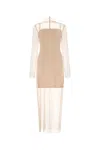 Givenchy Lace Overlay Dress With High Neck And Long Sleeves