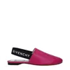 Givenchy Pink Leather Flat Women's Sandals In Red