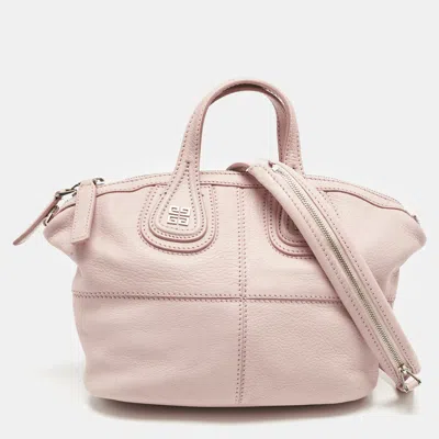 Pre-owned Givenchy Pink Leather Micro Nightingale Satchel