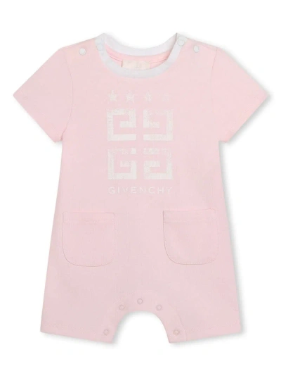 Givenchy Babies' Pink Playsuit With  4g Print