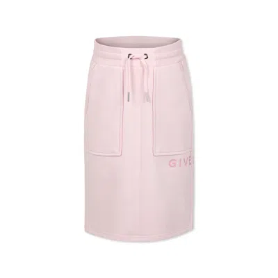 Givenchy Kids' Pink Skirt For Girl With Logo