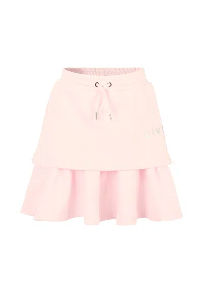 GIVENCHY PINK SKIRT FOR GIRL WITH LOGO