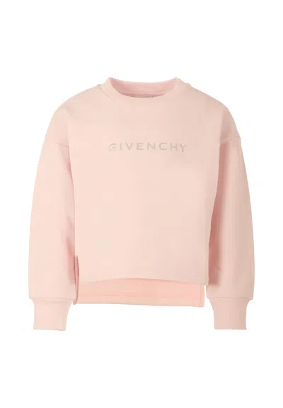 Givenchy Kids' Pink Sweatshirt For Girl With Logo
