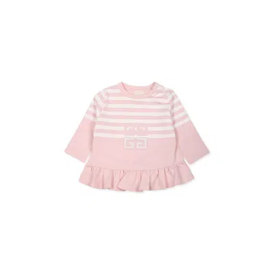 Givenchy Pink T-shirt For Baby Girl With Iconic 4g Motif