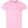GIVENCHY PINK T-SHIRT FOR GIRL WITH LOGO