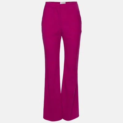 Pre-owned Givenchy Pink Wool Blend Flared Trousers Xs