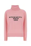 Givenchy Turtleneck Logo Wool-cashmere Sweater In Pink