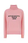 Givenchy Turtleneck Logo Wool-cashmere Sweater In Pink
