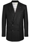 Givenchy Pinstripe Double-breasted Wool Blazer In Black