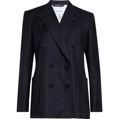 GIVENCHY GIVENCHY PINSTRIPE DOUBLE BREASTED WOOL JACKET