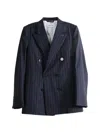 Givenchy Double Breasted Jacket Pinstripe Front Pockets In Blue