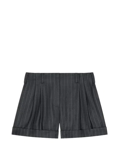 Givenchy Pinstripe Pleated Shorts In Black