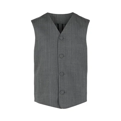 Pre-owned Givenchy Pinstripe Tailored Vest 'light Grey Melange' | Men's Size 48
