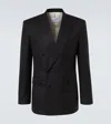 Givenchy Classic Fit Pinstripe Wool Double Breasted Suit Jacket In Black