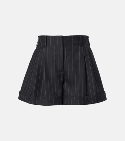 Givenchy Pinstripe Wool Shorts In Gray