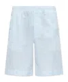 Givenchy Pinstriped Elastic Waist Shorts In Blue