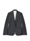 Givenchy Pinstriped Peak-lapel Blazer In Black