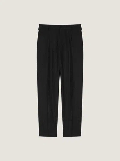 Givenchy Pantalon De Costume Rayé Coupe Décontractée En Laine In Black